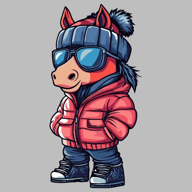 Pferd Winter Comic