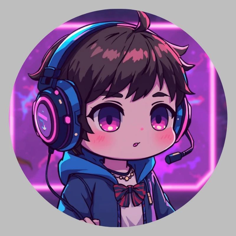 Chibi de jeu Neon avec casque