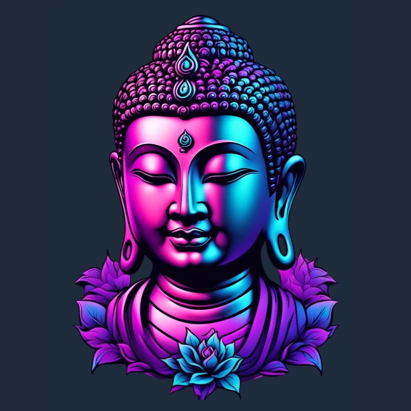 Néon Bouddha Fleur Aura