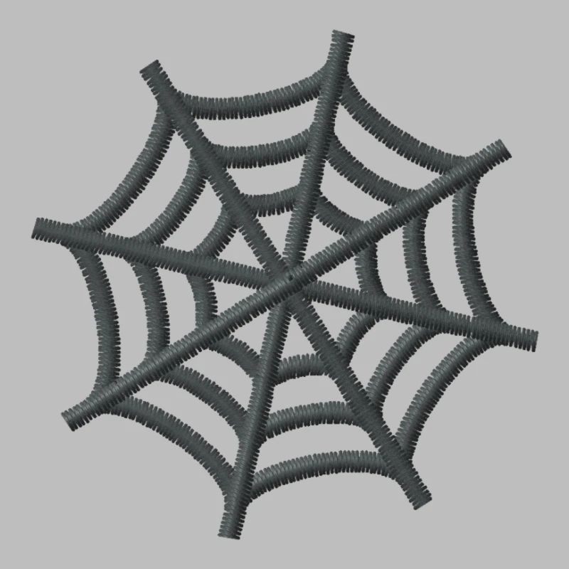 Embroidered spider web