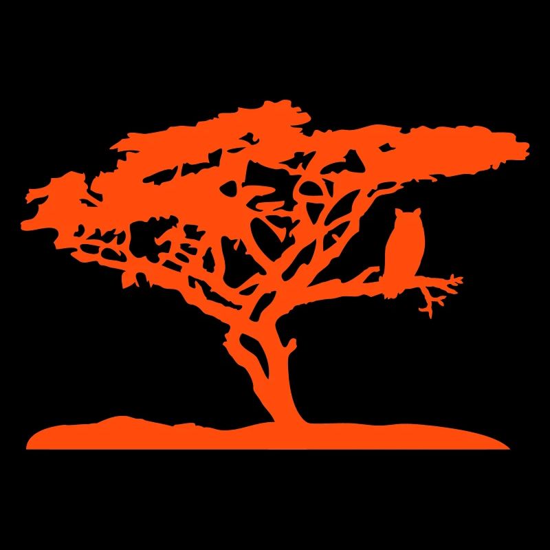 Afrika Savanne Baum Eule Vogel Nacht Silhouette