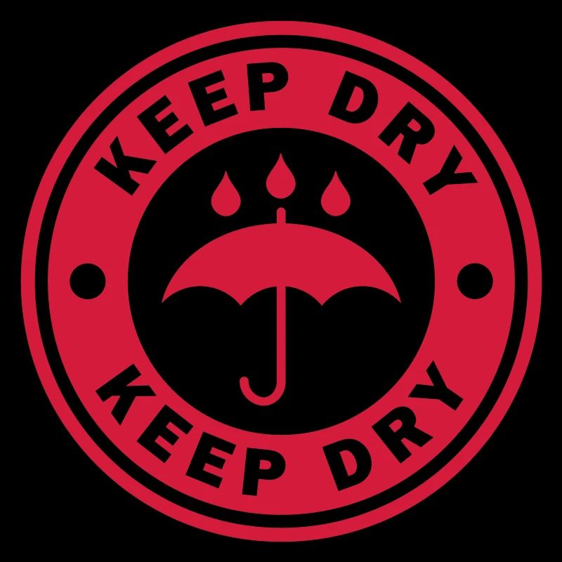 Keep dry Fragile round circle stamp sticker