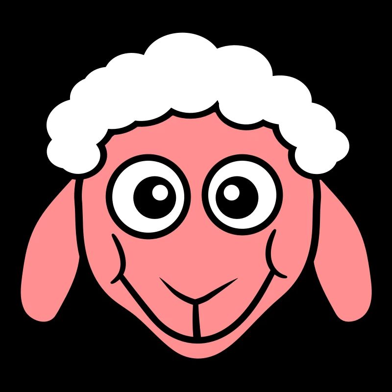 Schaf Gesicht Kopf Süß Niedlich Lamm Cool Comic