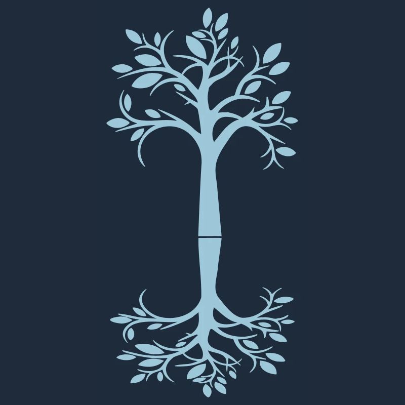 Blauer Baum Wald Bäumchen Schatten Cool Silhouette