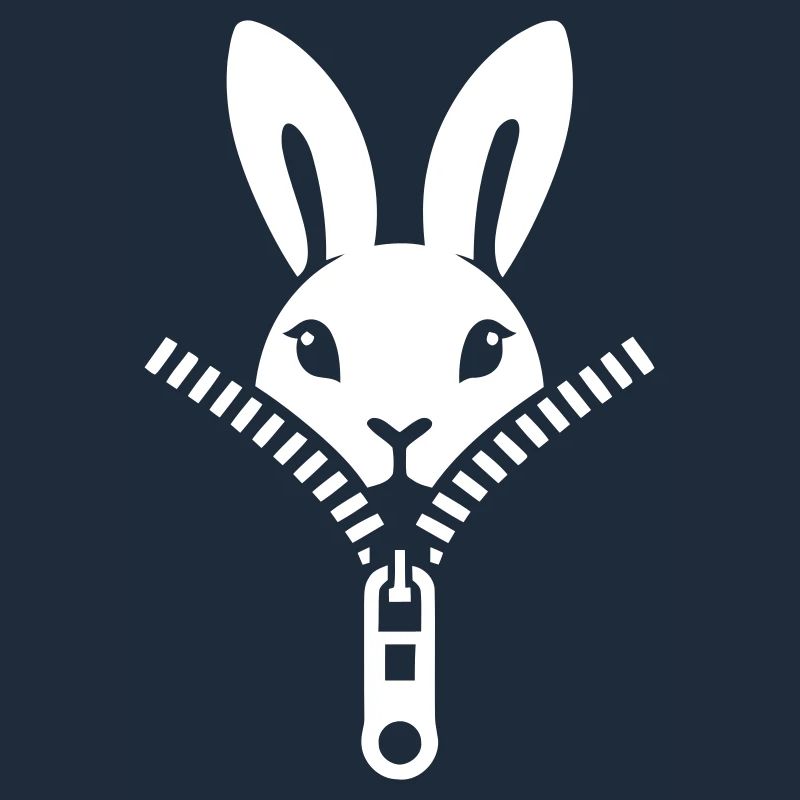 Petit lapin caché dans une fermeture éclair