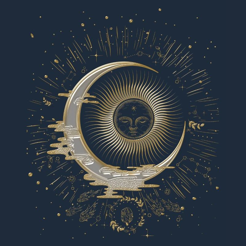 The sun and the moon with stars