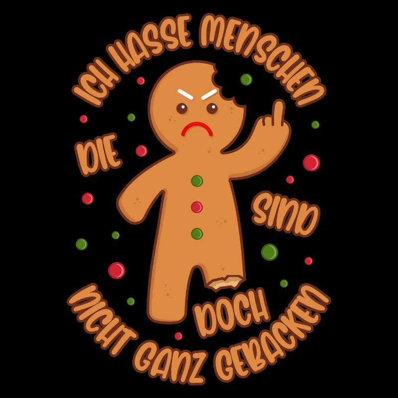 Lebkuchenmann Ich hasse Menschen Gebacken Geschenk