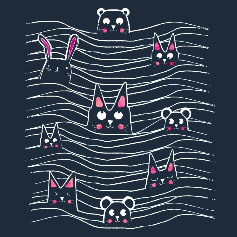 Cat - mouse - rabbit - bear - drawing illustration