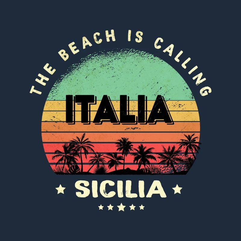 Sicily Italy Vintage Beach Design / Gift