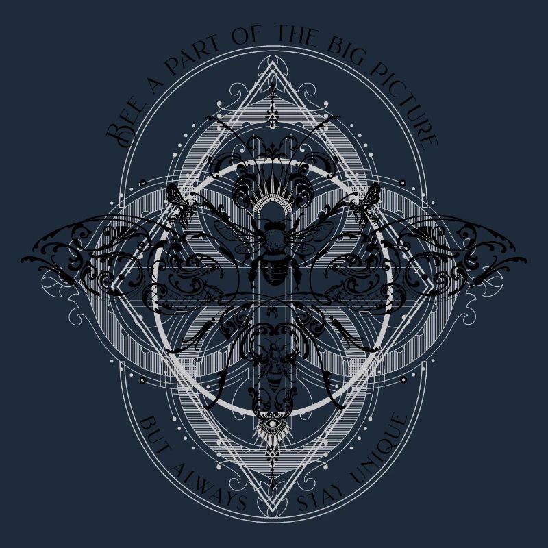 Bee psychedelic geometry pattern cool saying