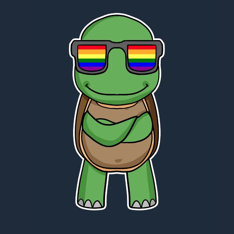 Rainbow - Turtle with glasses