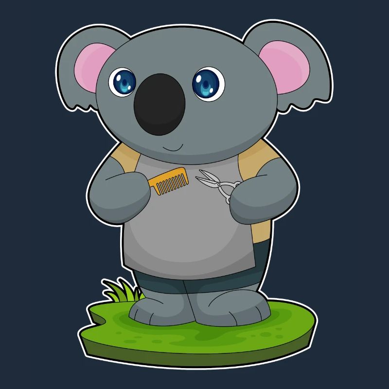 Koala Coiffeur Ciseaux Peigne