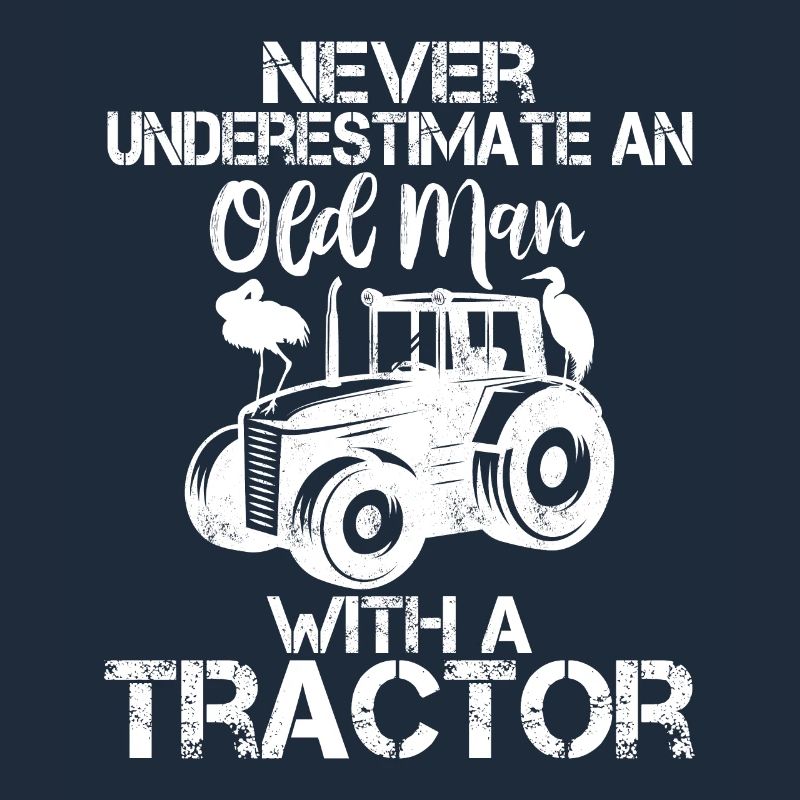 Unterschätzen Sie niemals einen alten Mann mit einem Traktor
