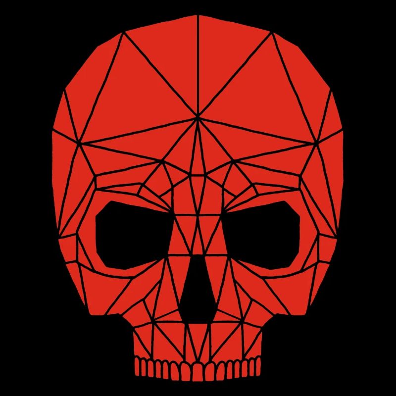 Red robotic skull