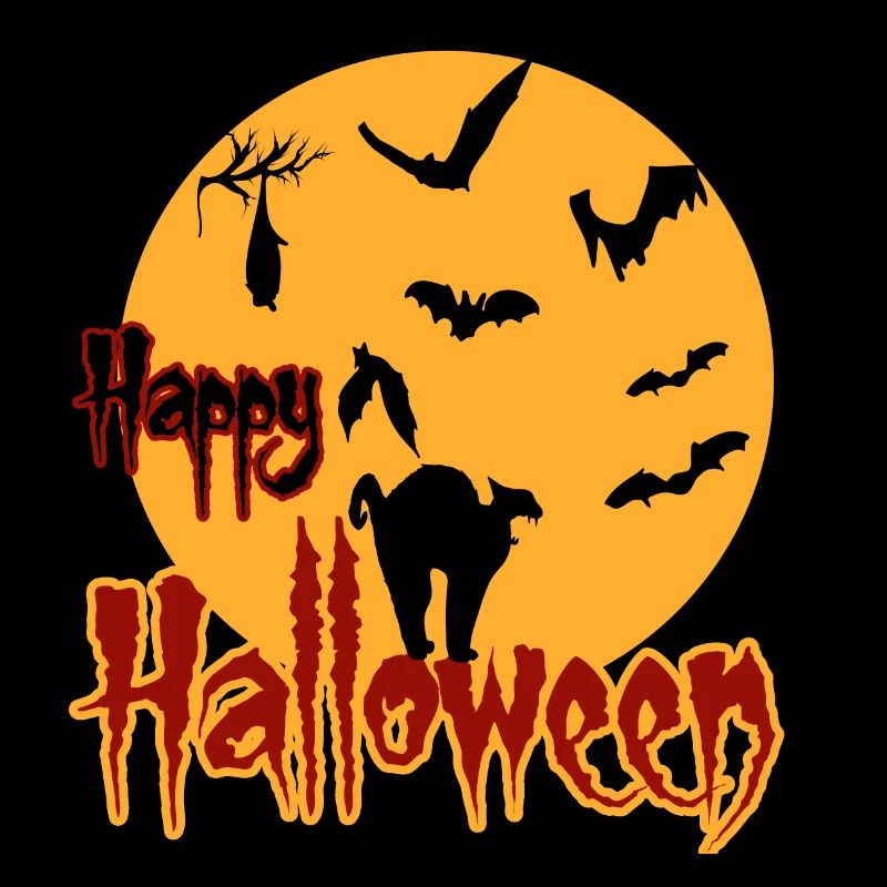 Joyeux chat de lune d’Halloween