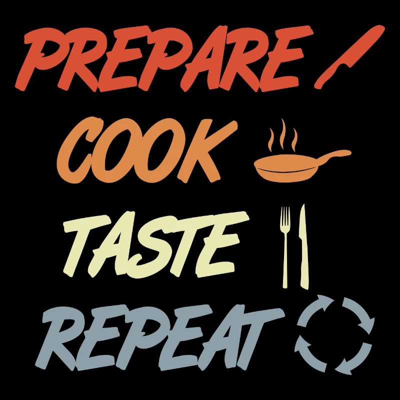 Préparer, Cuisiner, Goûter, Répéter