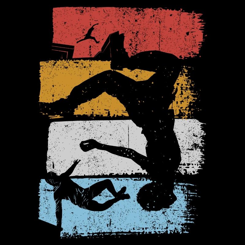 Stripes Sunset Diver Silhouette