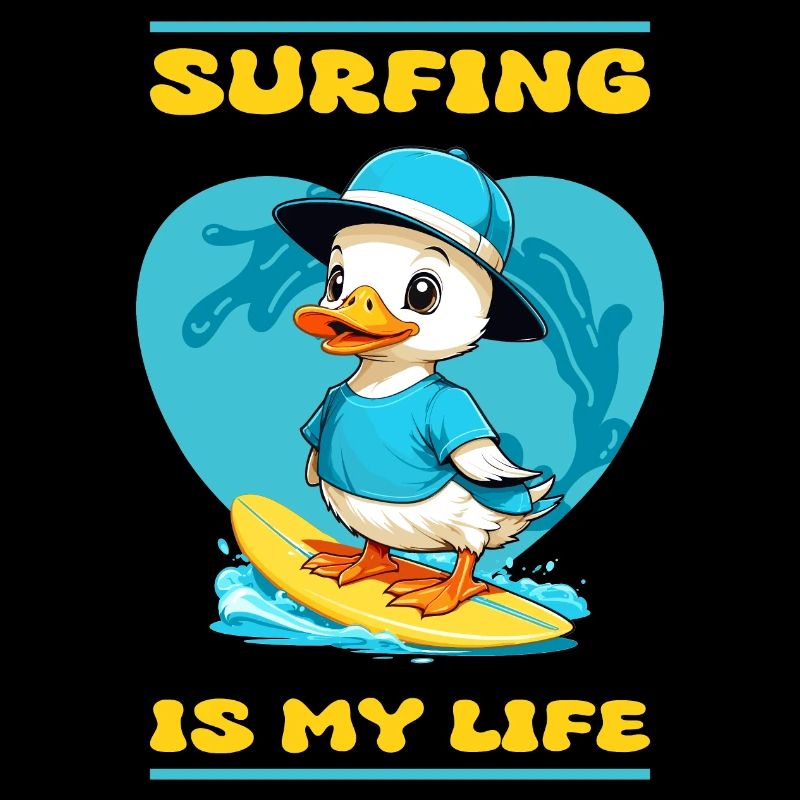 Cute Surfer Duck