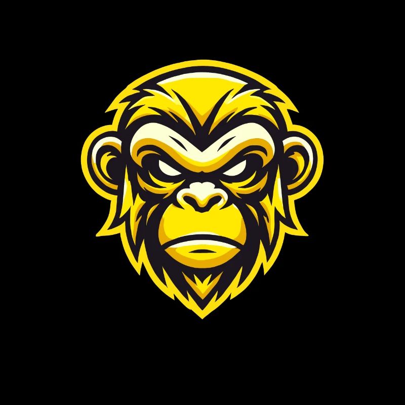 Conception de visage de singe féroce jaune