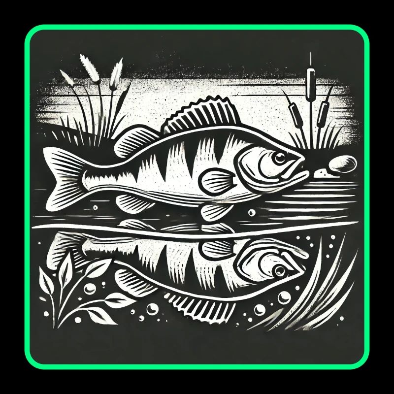 Design de poisson prédateur en forme de perche