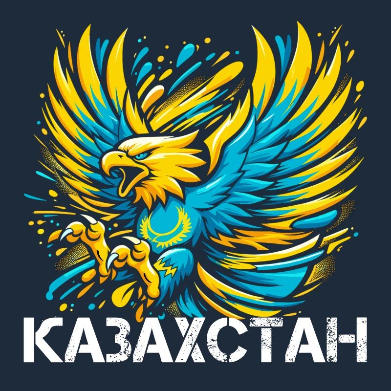 Kazakhstan Eagle Flag Flag Cyrillic Gift