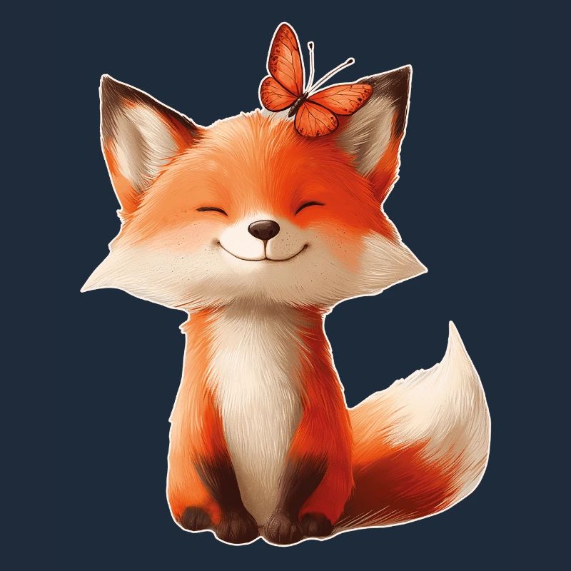 Fuchs mit Schmetterling