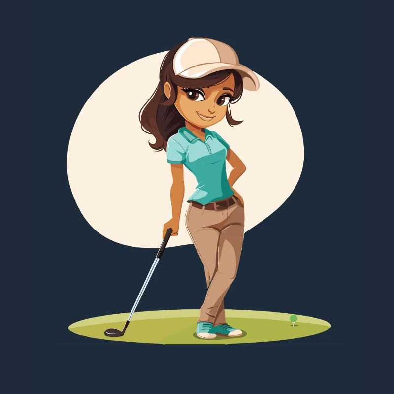 Weiblicher Golfer Comic