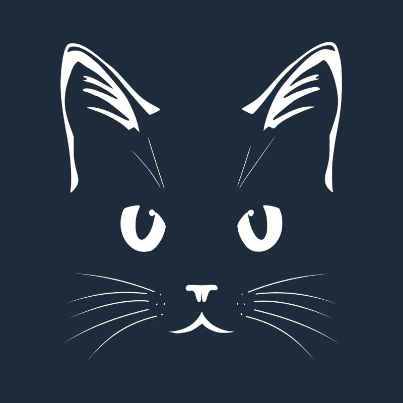 Visage de chat blanc – Conception d’art au trait