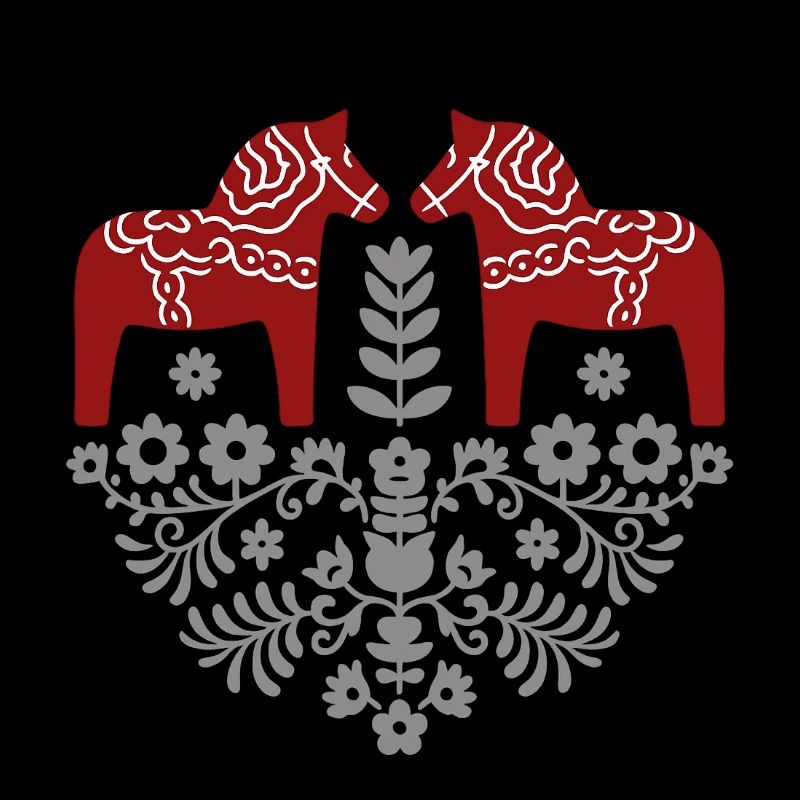 Dala Pferd – Skandinavische Folklore in Grau