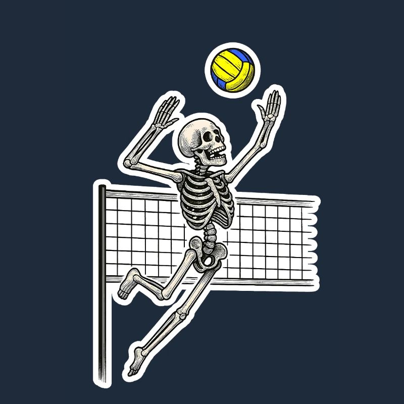 Volleyball Skeleton Spike
