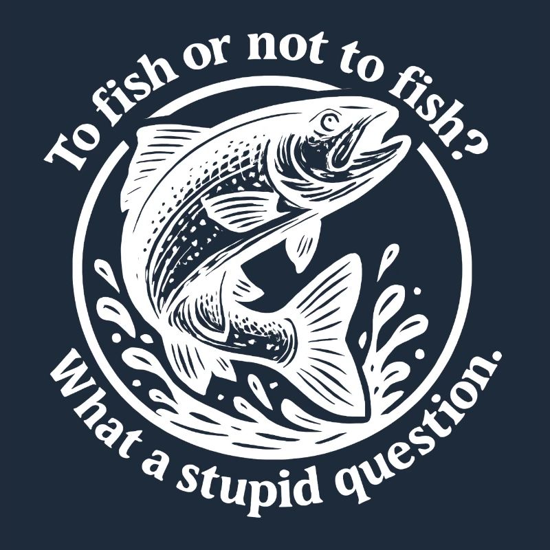 Funny fish motif with question