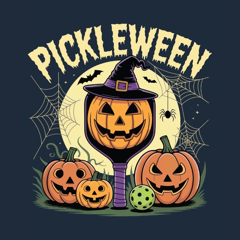 Pumpkin Pickleween Pickleball Player Halloween
