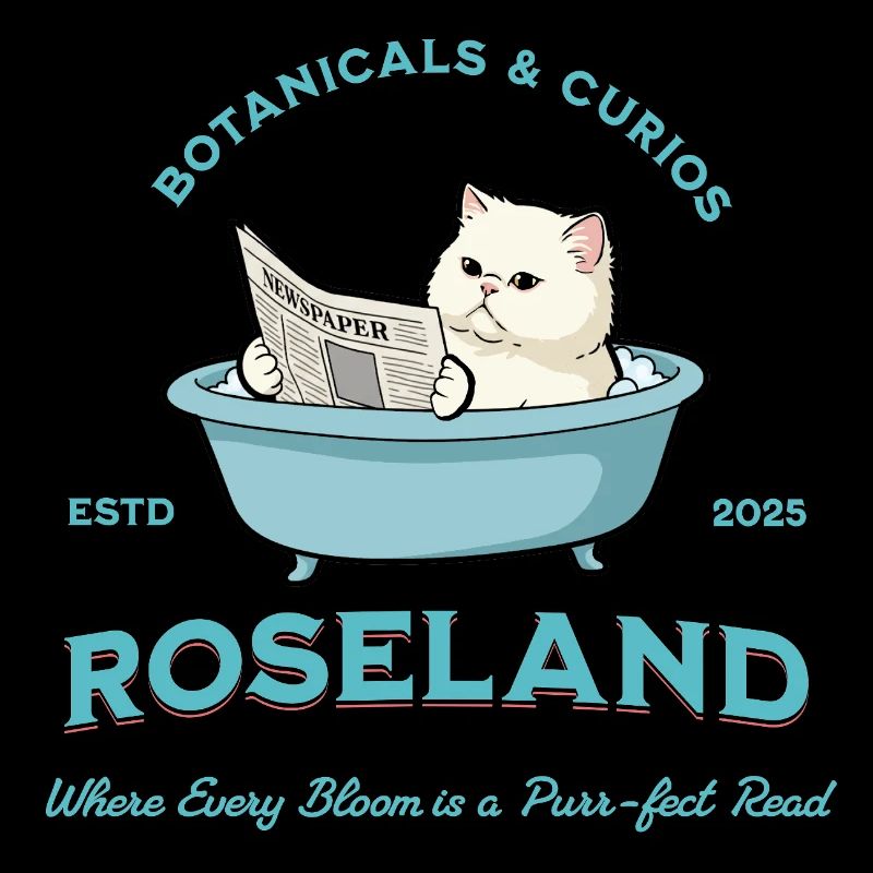 Cat Apprentice in Floral Bath