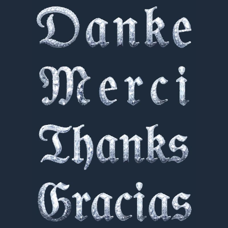 Multilinguale Dankesbotschaft Eiskristall