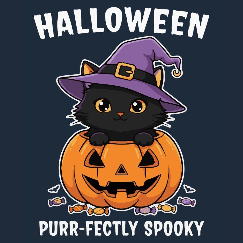 Halloween Kitten and Jack-O-Lantern