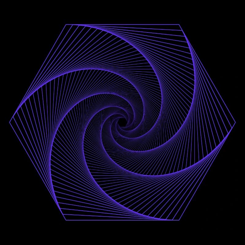 Spiral in hexagonal pattern
