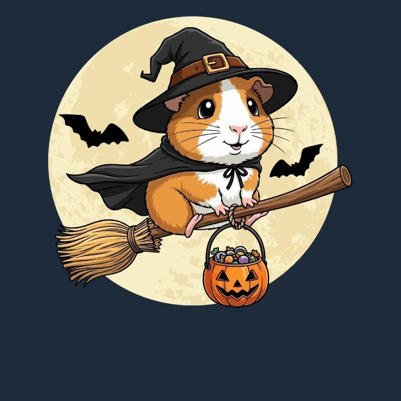 mignon cochon d’Inde sorcière Halloween