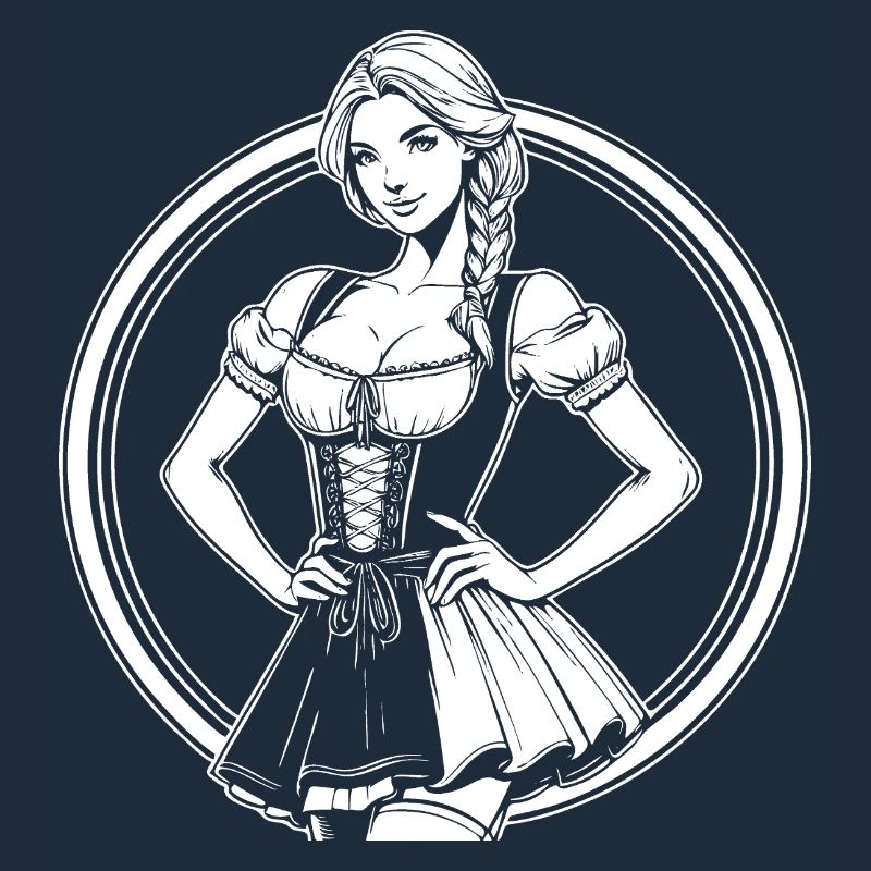 Cooles Dirndl Comic Design