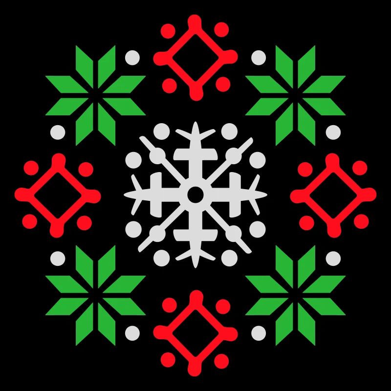 Schneeflocken Muster Weihnachtspullover Schnee