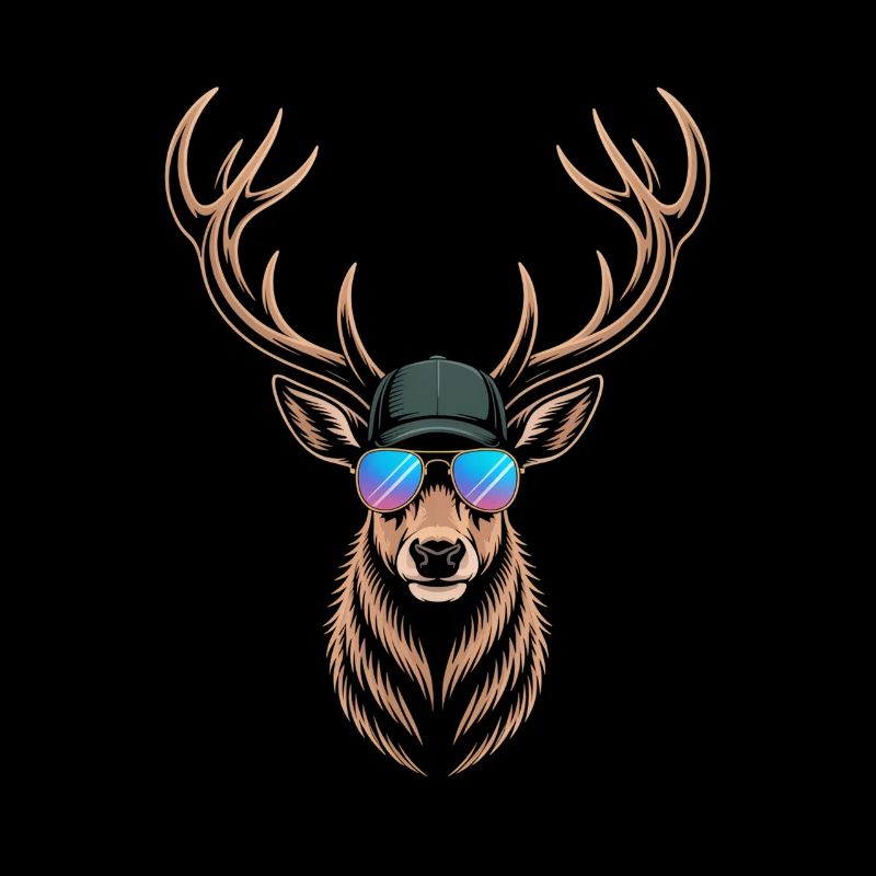 Cooler Hirsch mit Geweih 