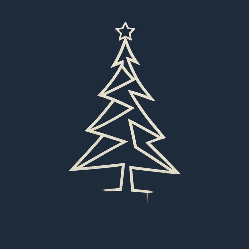 Urban Christmas Tree – Angular One-Line-Art Design