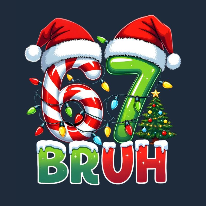 Bruh 67 candy canes Christmas design