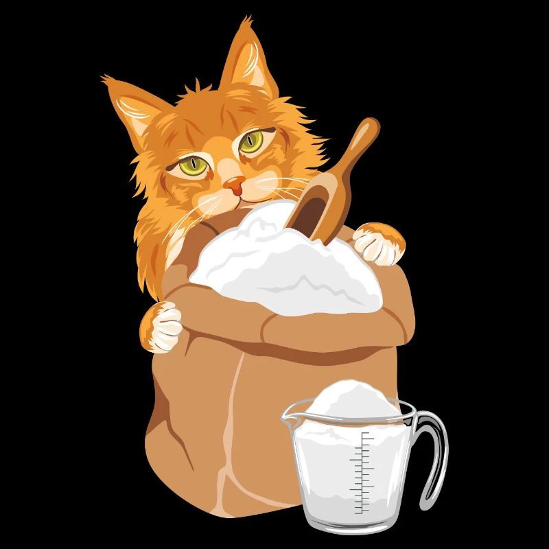 Die rote Katze lugt hinter dem Sack hervor