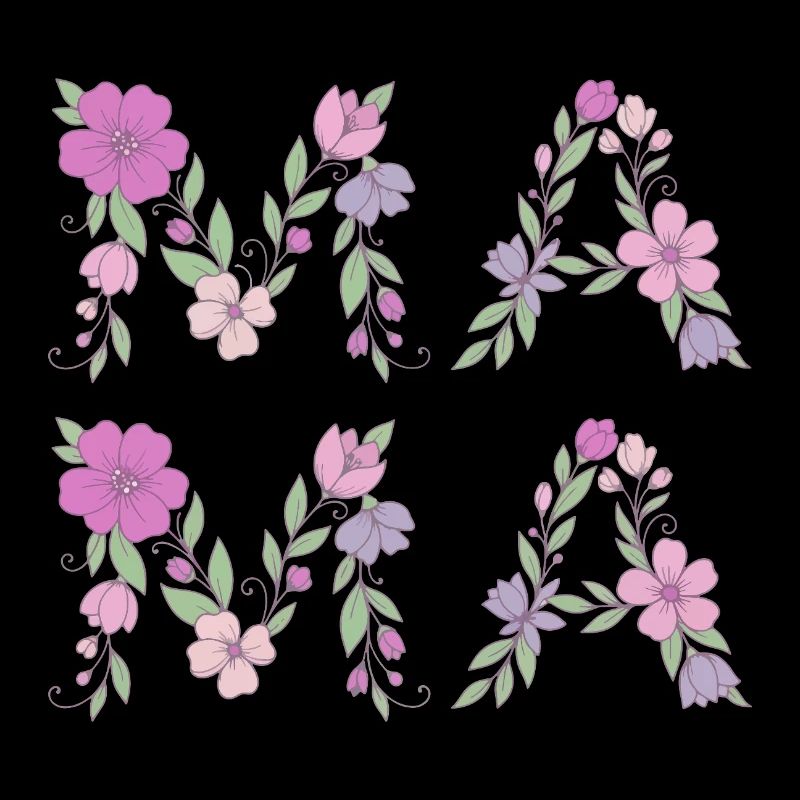 Mama Blumen Floral Schrift Beste Mutter Muttertag