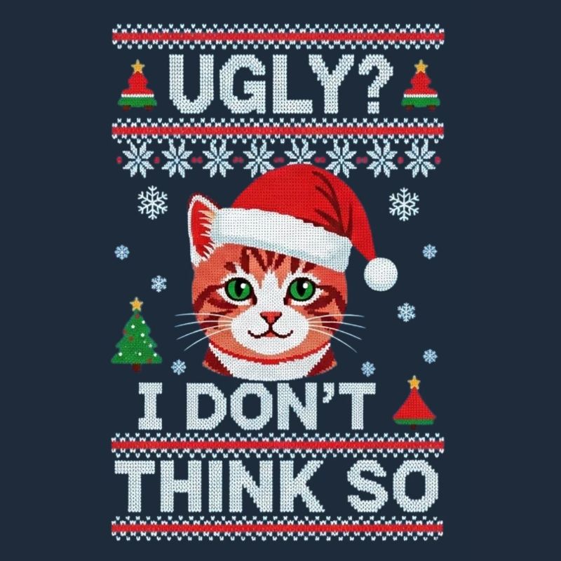 Chat de Noël – Pull de Noël moche