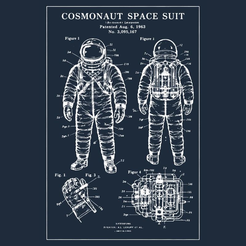 Plan de la combinaison spatiale du cosmonaute