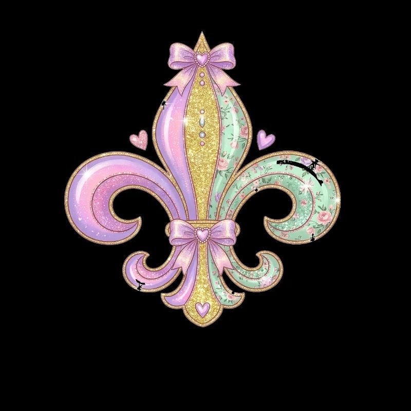 Pastel Glitter Fleurdelis