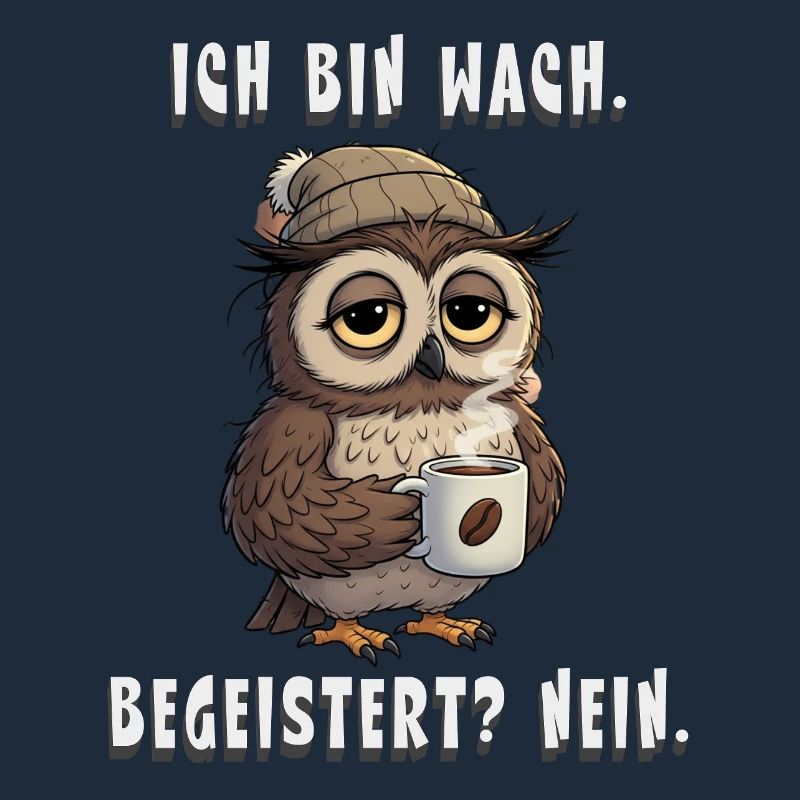 Ich bin wach aber nicht begeistert Eule