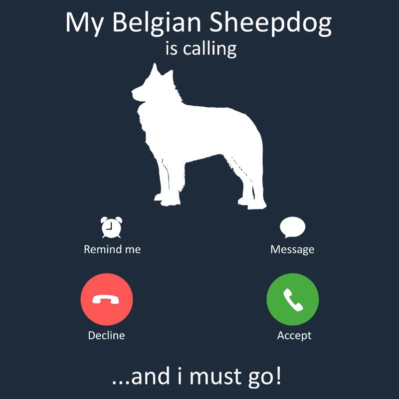 Belgischer Schäferhund ruft Telefon Bildschirmkunsthund an
