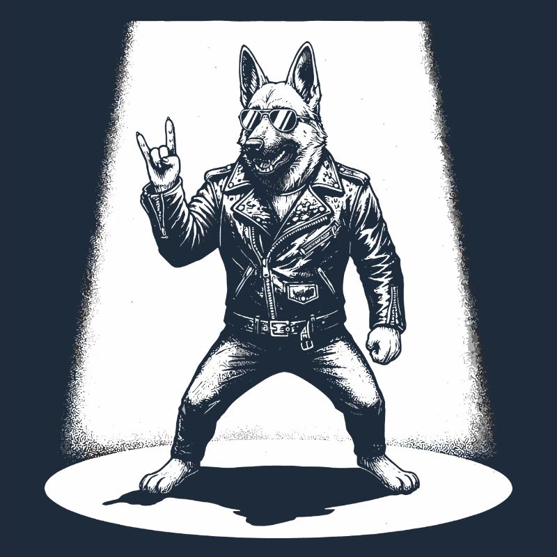 Retro German Shepherd Rock Music Gift